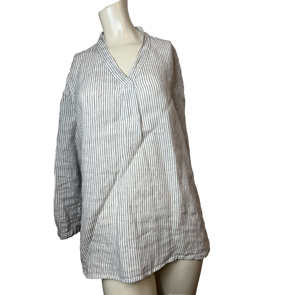 Neu Nomads Gigi Mercer Stripe Tunic Hi Lo Linen Medium Orig $179